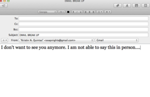 Advice Column: She dumped me over an email. Image by: Kristin Nicole